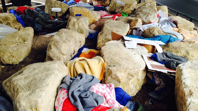 Paris installs boulders under bridge to prevent makeshift migrant camps – activists
