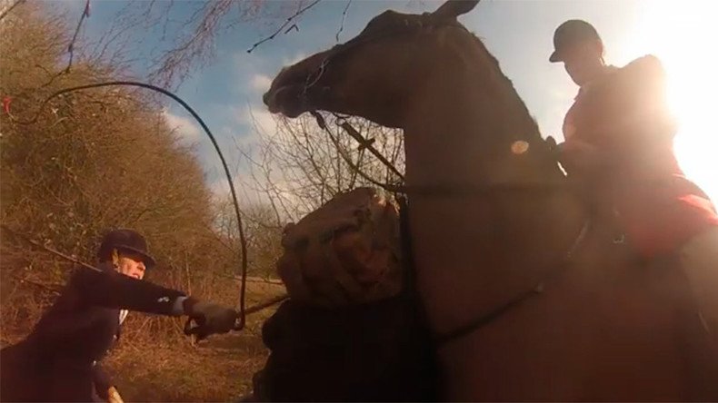 Royal godmother accused of whipping fox hunt protester (VIDEO)