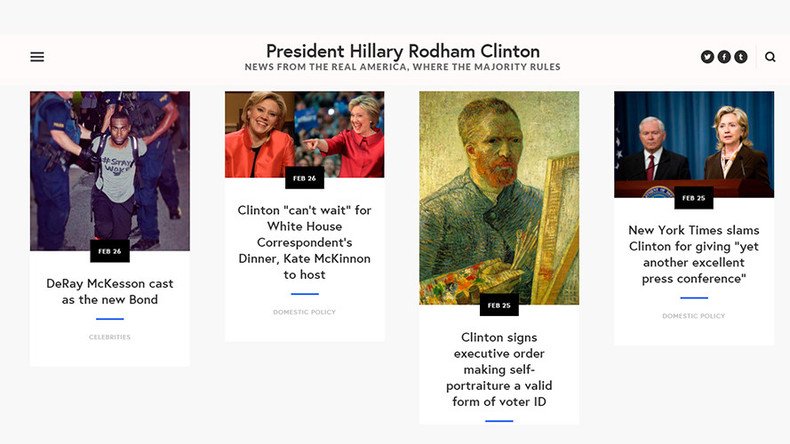 ‘President Clinton’ website riles up the right, gives liberals glimpse of what could have been