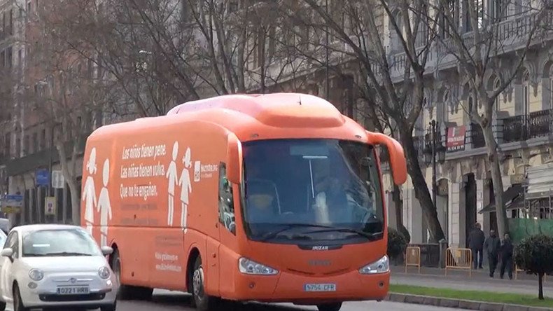 Madrid court bans Catholic group’s anti-transgender bus from the road (PHOTOS)