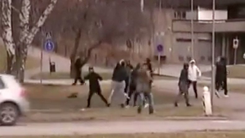 11 rioters arrested after hurling rocks at police and TV crew during Swedish school brawl