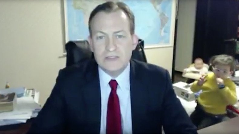 Curious kids gatecrash BBC news pundit’s live interview with perfect comic timing (VIDEO) 