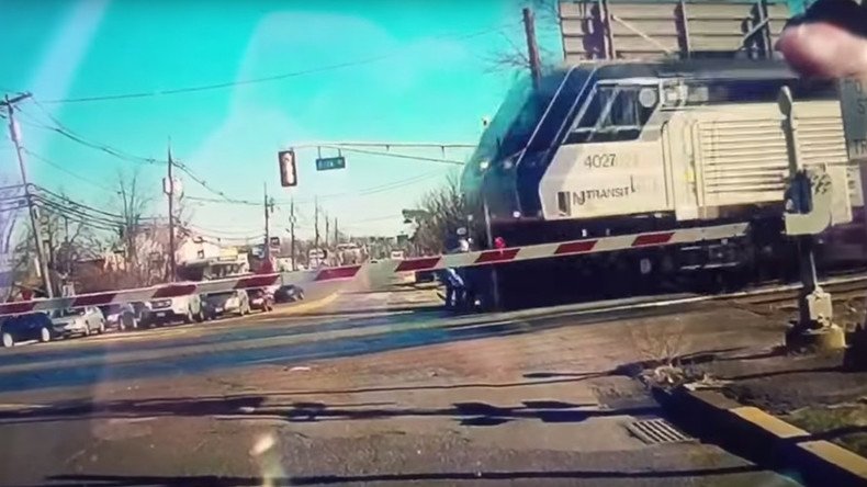  Dramatic rescue video shows 89yo disabled woman’s close call with oncoming train (VIDEO)