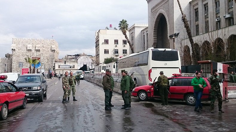 Dozens killed in suicide blasts at Justice Palace & restaurant in Damascus (GRAPHIC VIDEO)