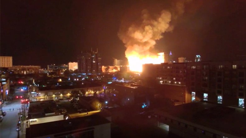 5-alarm fire rages near downtown Raleigh, North Carolina