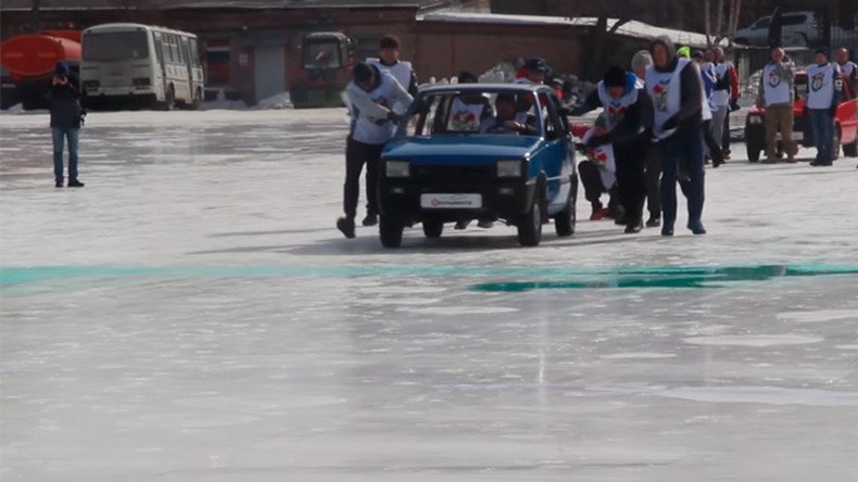 Watch Russians play curling with cars (VIDEO)