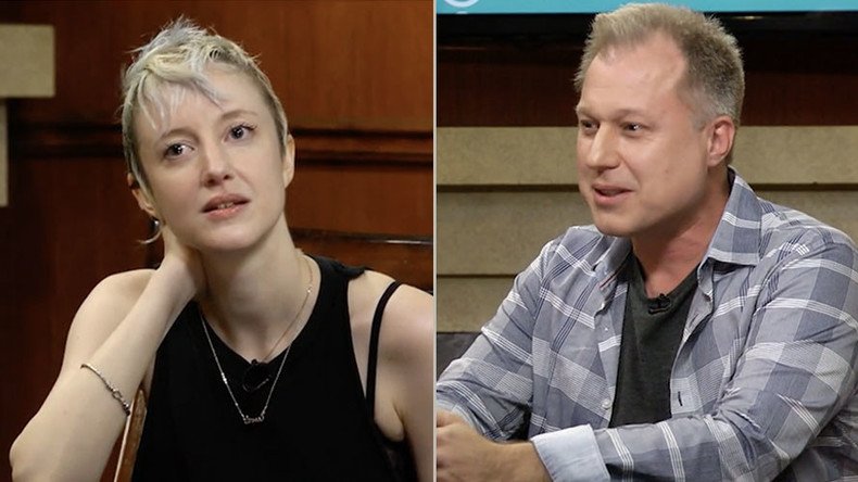 Andrea Riseborough and Henry Phillips