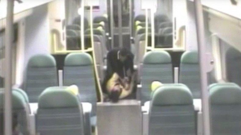 Man beats fellow train passenger who woke him up for his stop (VIDEO)