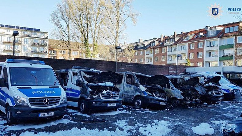 Police vans torched in German city of Hamburg, second incident in 10 days