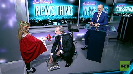 Farage knighted in RT studios after being snubbed by actual Queen (VIDEO)