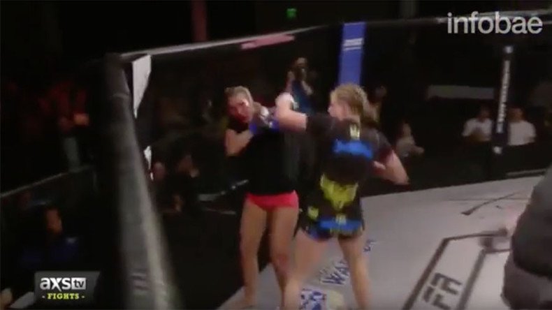 American female MMA fighter gets pounded after confusing 10-second warning with final bell (VIDEO)