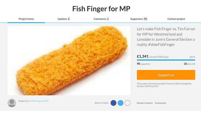 ‘Fish finger’ stands for election against Lib Dem leader Tim Farron