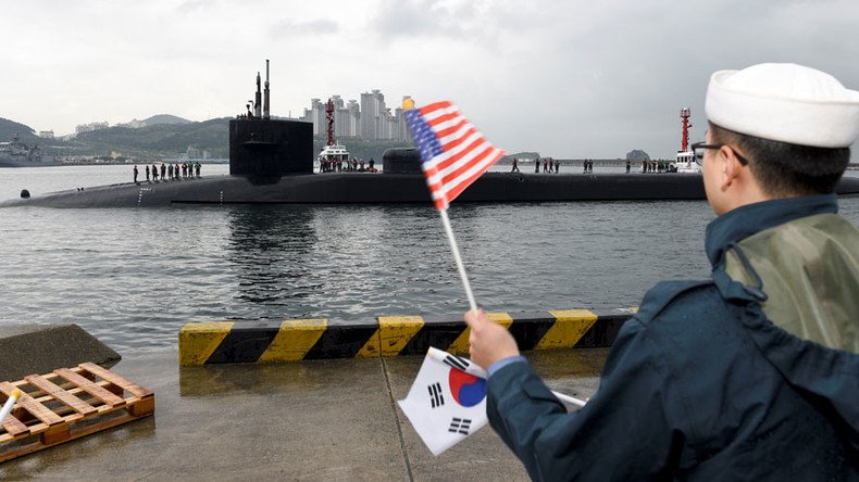 US nuclear sub docks in S. Korea amid reports of massive artillery drills by North