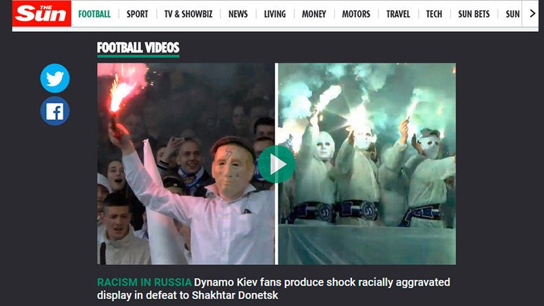 Sun ‘exposes racism in Russia’ with video of far-right Ukrainian football fans
