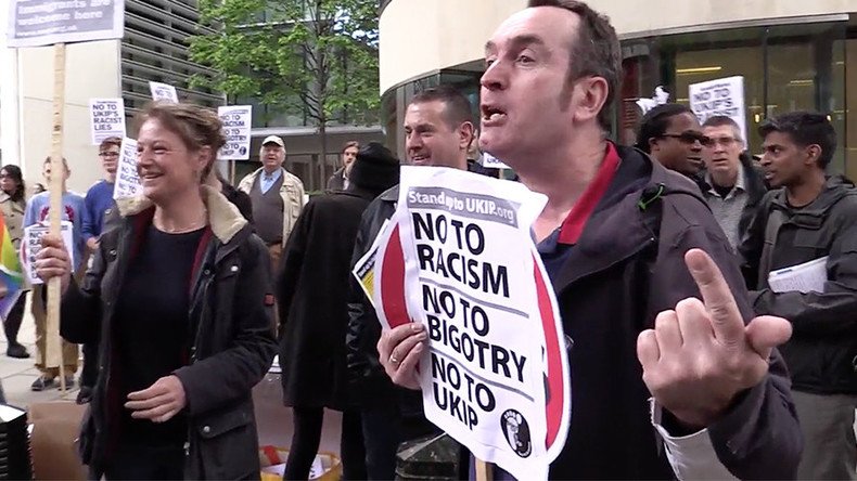 Anti-racism protesters storm UKIP election campaign launch (VIDEO)