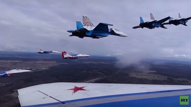 Fighter jets supreme: Watch Russian teams’ aerobatic moves in gorgeous 360 (VIDEO)