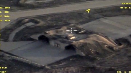 DRONE VIDEO of Syria missile strike aftermath released by Russian MoD