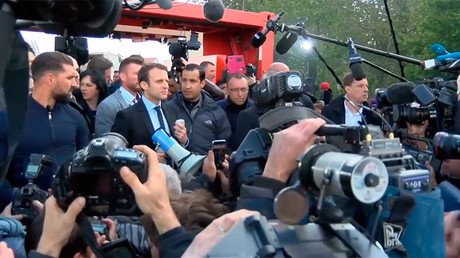 ‘He is a hypocrite!’ France's Macron heckled by pro-Le Pen workers in his hometown (VIDEO)