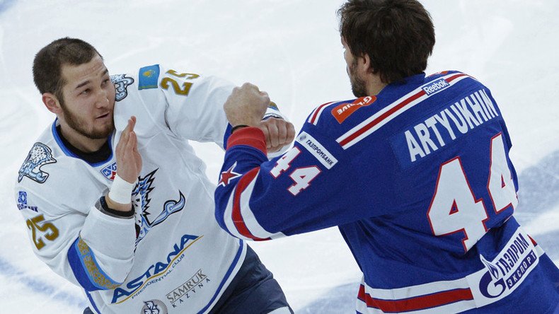 Hockey enforcer banned for life in KHL gets MMA offer from Fight Nights Global