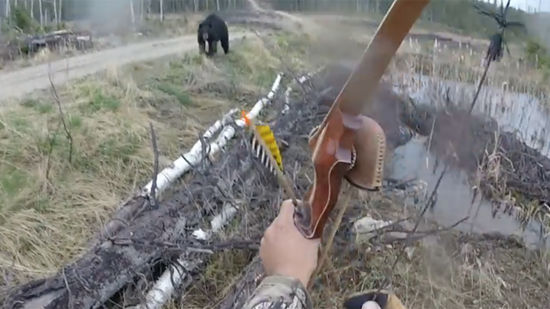 Man v bear: Stomach-churning moment hunter fights for life (VIDEO)