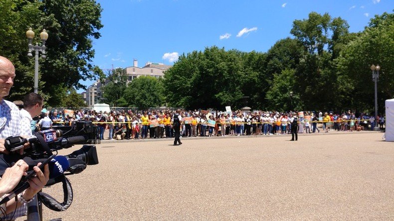 19 arrested protesting deportations, family detention outside White House