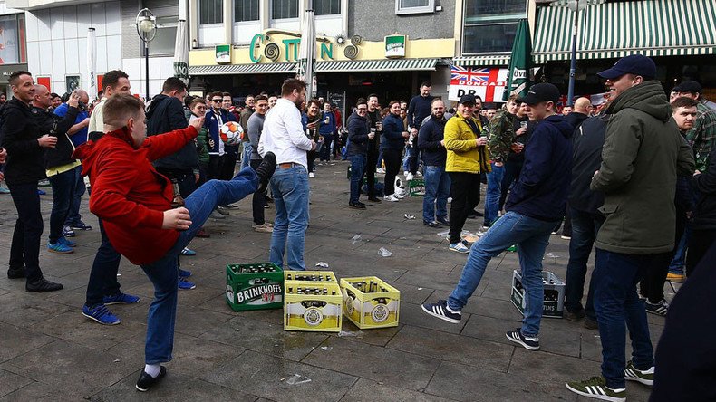 England ‘Nazi gesture’ fans banned for life by Football Association 