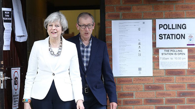 Final election poll puts May’s Tories 12 points ahead of Corbyn’s Labour 