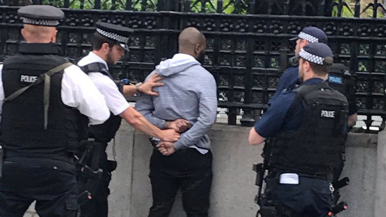 Armed police arrest man 'reaching for knife' outside gates of UK parliament (VIDEO)