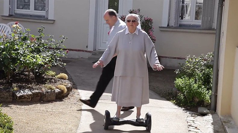 You go sister: New hoverboard has French nun flying high (VIDEO)