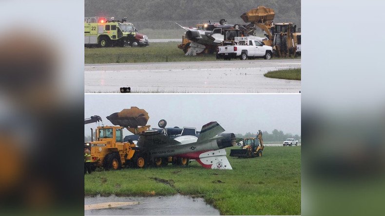 Thunderbird F-16 crashes, flips at Dayton Air Show practice