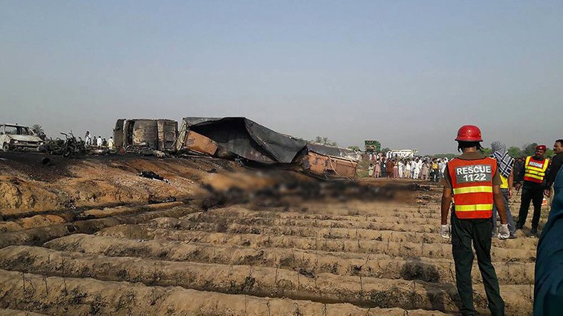 150+ people burn to death after oil tanker flips & explodes in Pakistan (GRAPHIC)
