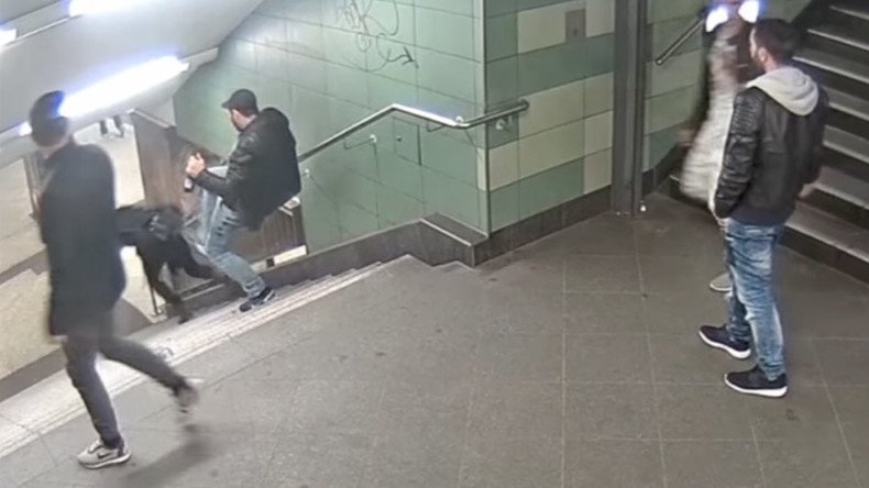 Berlin metro attacker jailed for booting woman down stairs in horror assault (VIDEO)