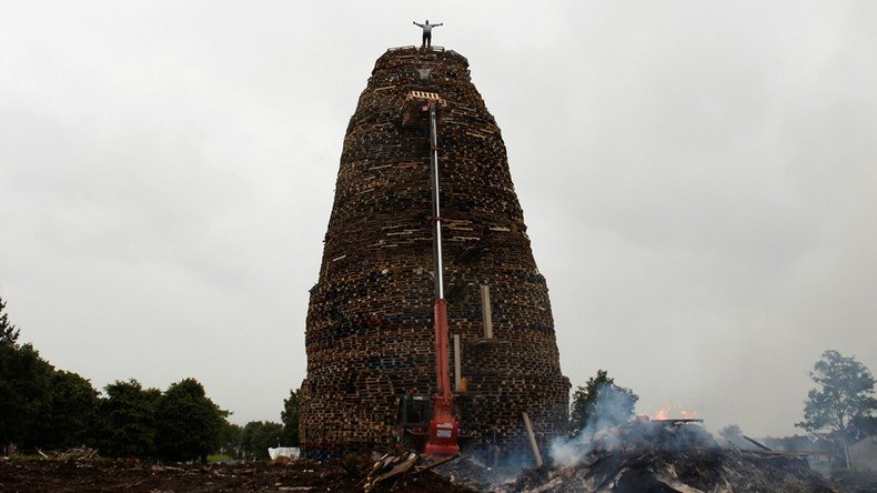 Eleventh Night: Bonfire built beside petrol station sparks safety fears (PHOTOS)