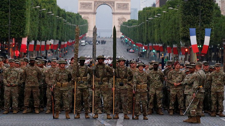 US troops march in Paris ahead of Bastille Day parade to be attended by Trump (PHOTOS)