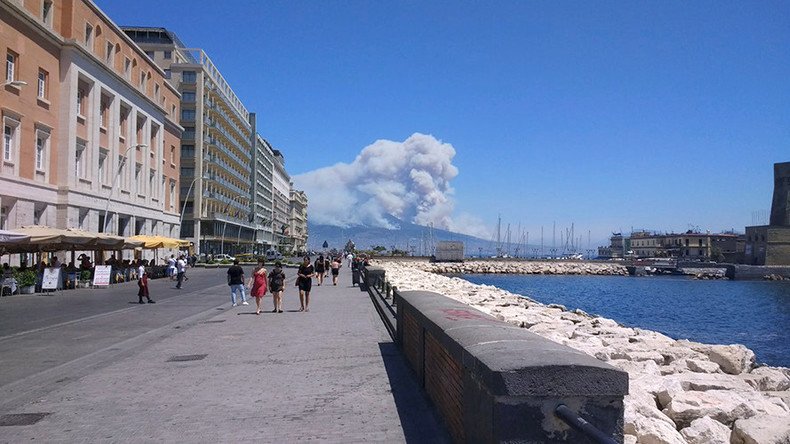 Mount Vesuvius on fire: People evacuated as smoke engulfs volcano, seen from Pompeii