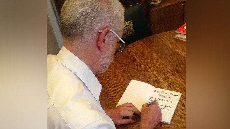 Corbyn trolls May’s call for cross-party collaboration by sending autographed Labour manifesto