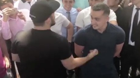 Khabib punches ‘crazy fan’ in stomach after being asked to do it (VIDEO)