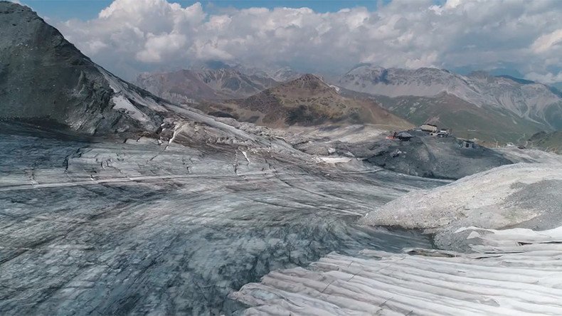 Drone captures Lucifer’s dramatic impact on Alps’ glacier (VIDEO)