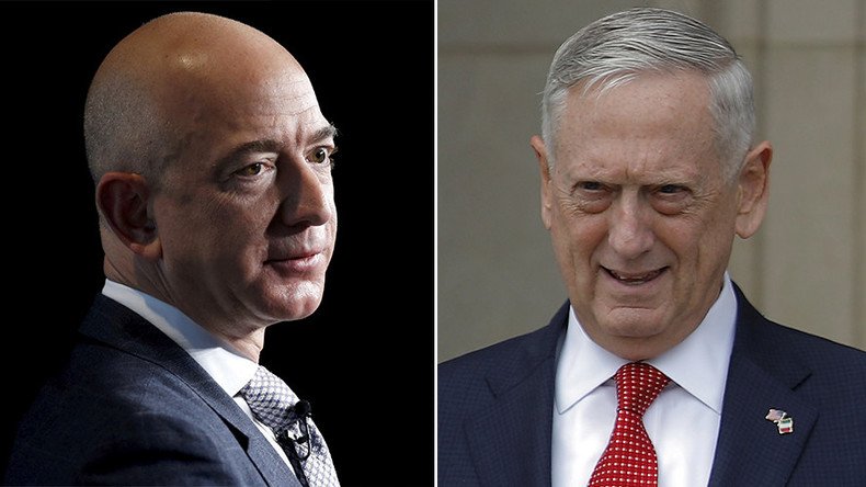 Defense Secretary Mattis meets with Amazon’s Bezos, a target of Trump’s criticism