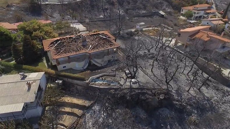 Stunning drone footage captures devastation of wildfire in Greece (VIDEO)