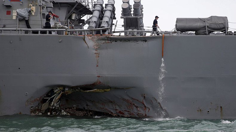 5 injured, 10 missing after US destroyer USS John S McCain collides with oil tanker off Singapore