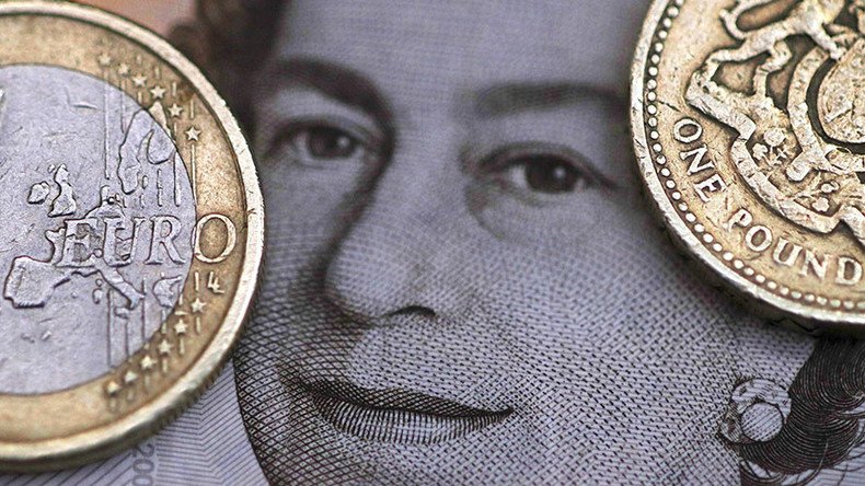 Pound worth less than euro in British airports as it plummets to 8-yr lows