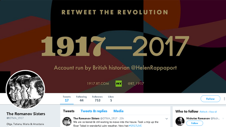 British author Helen Rappaport joins #1917LIVE on Twitter, giving voice to Romanov sisters