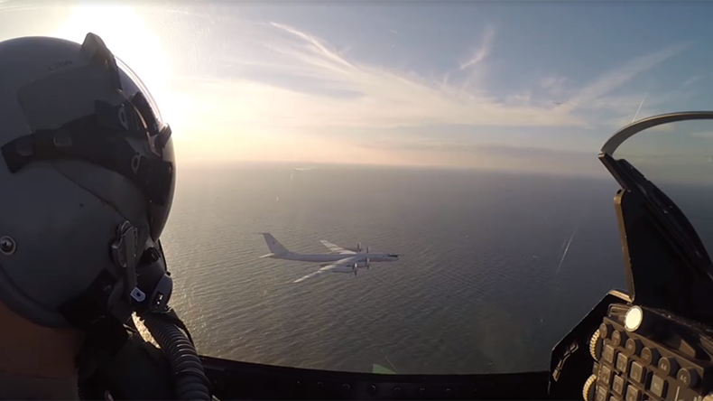 Danish jets shadow Russian reconnaissance plane, misidentifying it as bomber (VIDEO)