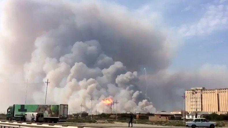 Multiple blasts rock Azeri ammo depot engulfed by fire (VIDEO)