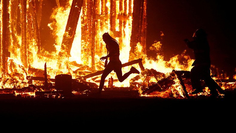 Man dies after diving into flaming effigy at Burning Man festival 