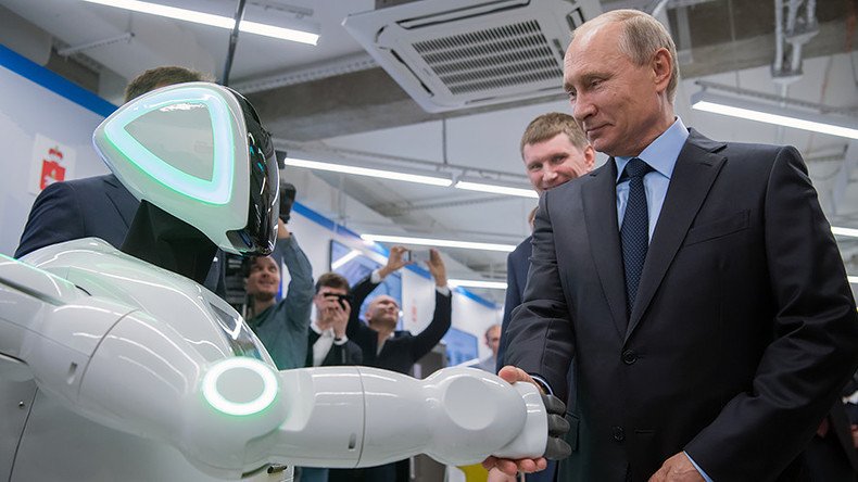 ‘Hello, Vladimir Putin, I am a robot!’ President shakes hands with Russian-made android