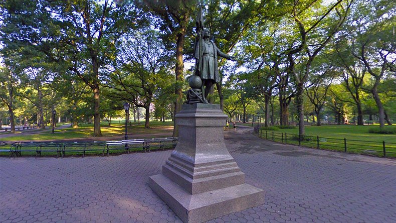 Columbus statue vandalized in New York’s Central Park