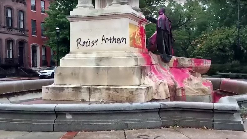 Baltimore to keep statue of Star-Spangled Banner composer defaced with ‘Racist Anthem’