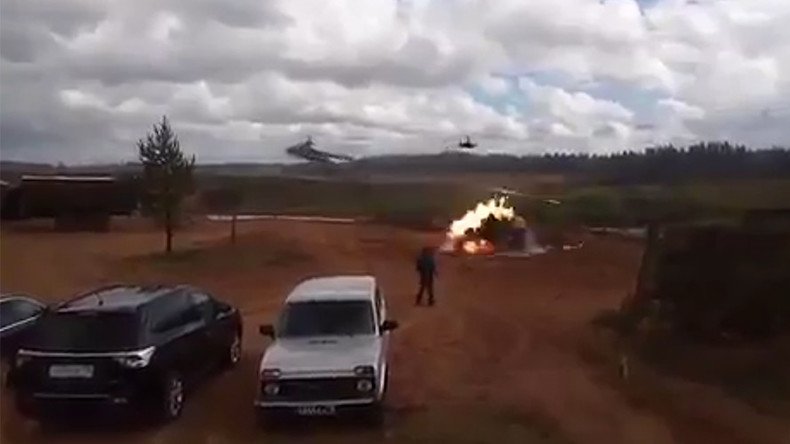 Russian Ka-52 gunship accidentally hits target on ground (VIDEO)